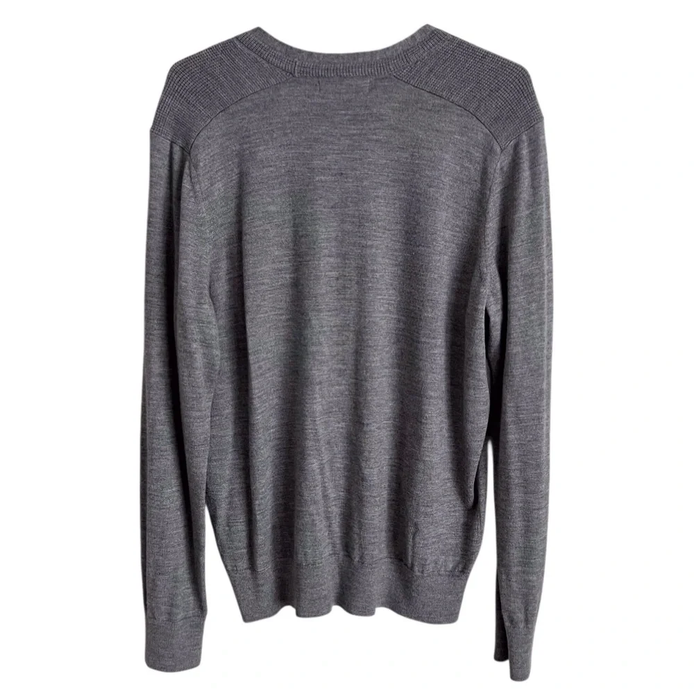 Banana Republic Men’s Grey Cardigan Sweater Merino Wool Bld Preppy Neutral Large
